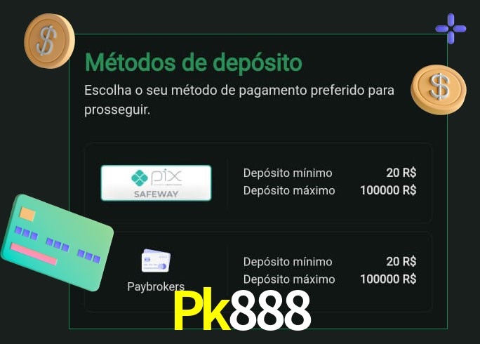 O cassino Pk888 oferece uma grande variedade de métodos de pagamento